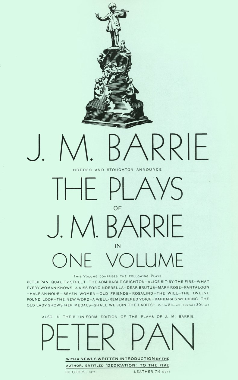J. M. Barrie darabjai egy kötetben, 1928. alkotó: Unbekannt