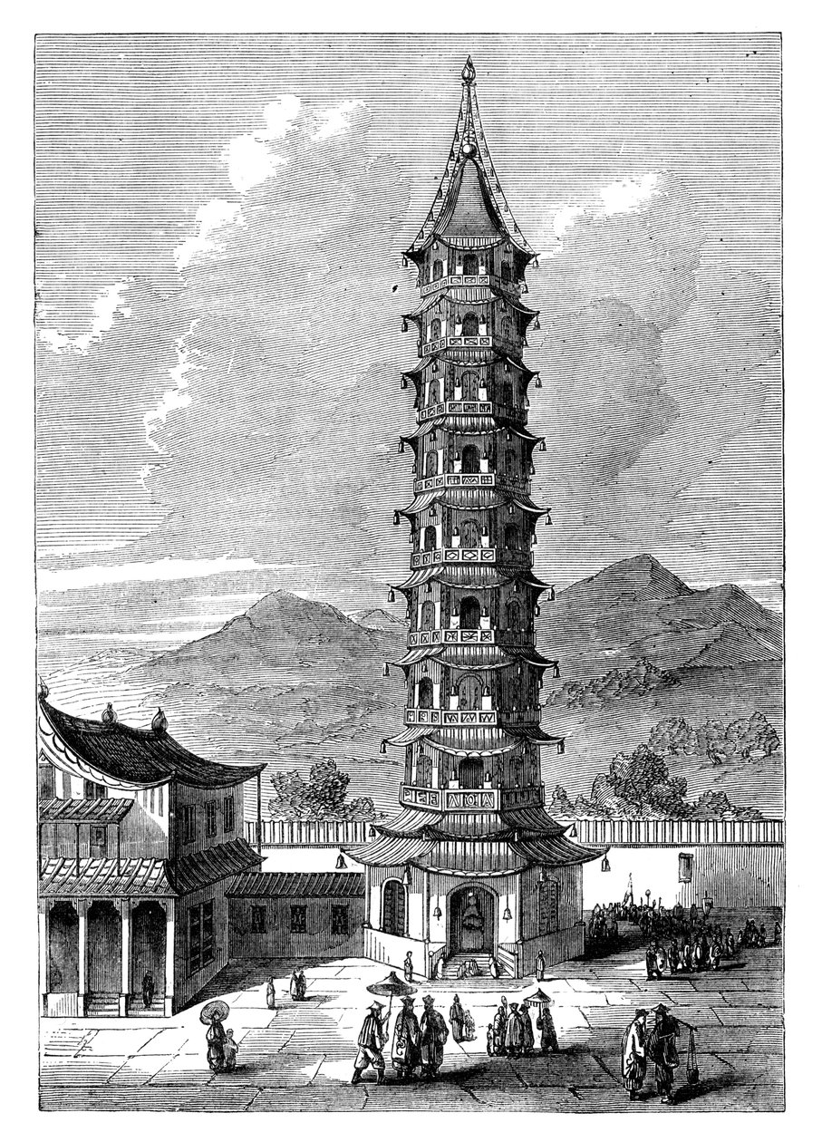 Nanjing porcelántornya, Kína, 1895 alkotó: Unbekannt
