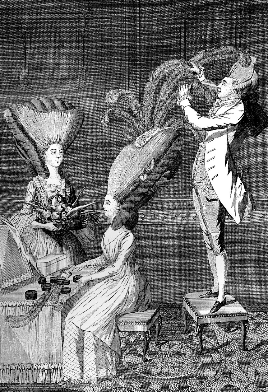 Az elképesztő fejruha vagy a tollas hölgy, 1776 alkotó: Unbekannt