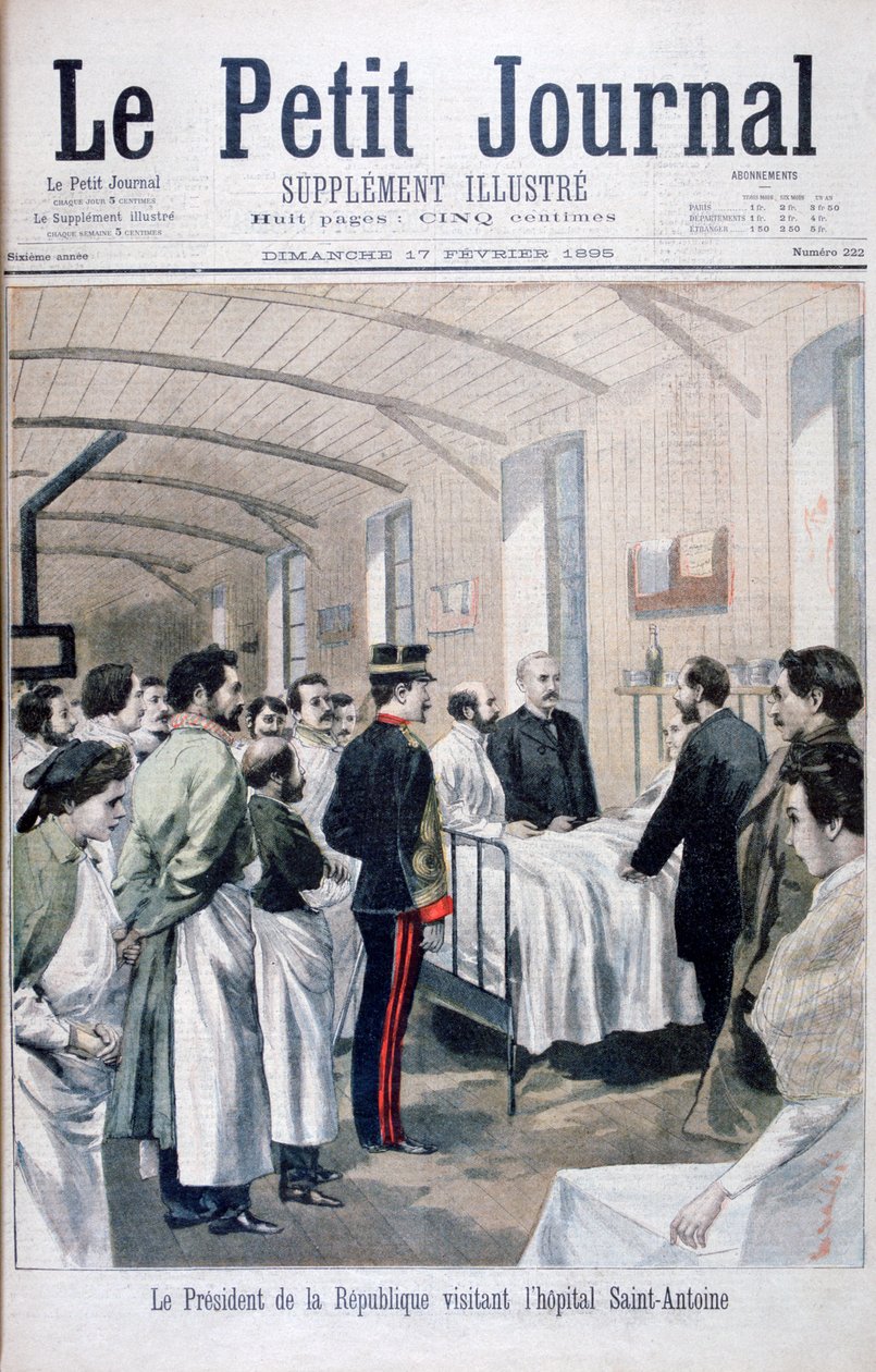 Felix Faure köztársasági elnök látogatása a Saint-Antoine Kórházban, Párizsban, 1895-ben alkotó: Unbekannt