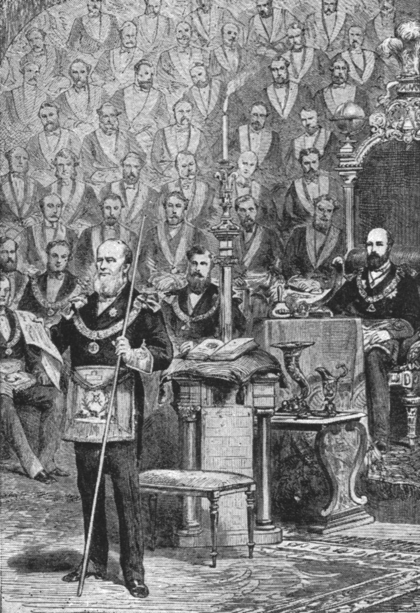 A walesi herceg első beiktatása a szabadkőművesek nagymesterévé, 1875. április 28., 1901. alkotó: Unbekannt