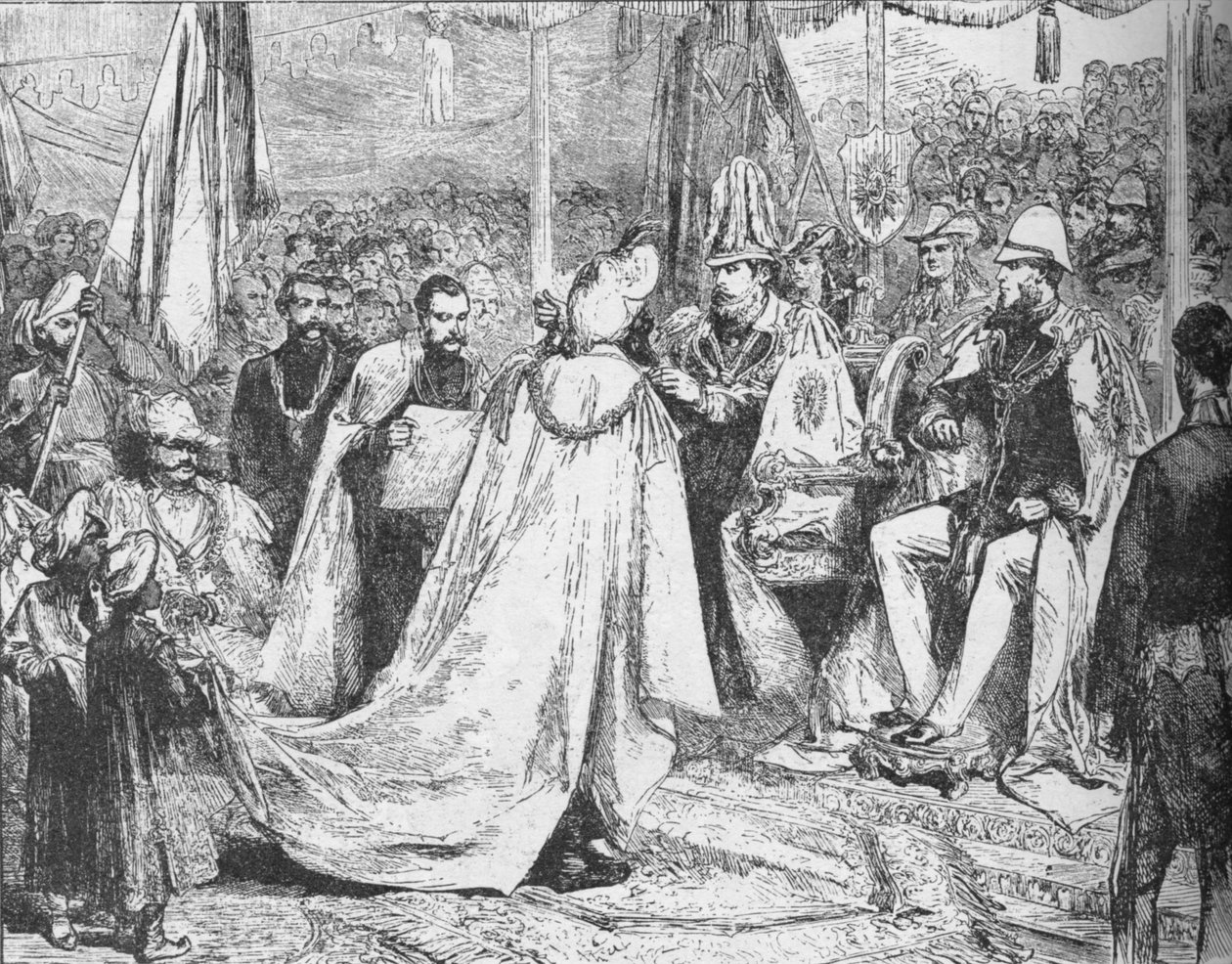 A walesi herceg elnökölt az India Csillaga Nagykáptalanán Kalkuttában, 1875, 1908 alkotó: Unbekannt