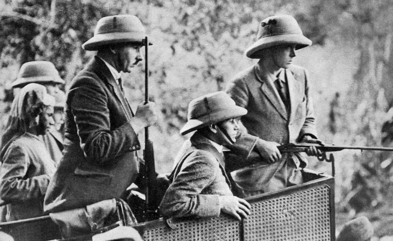A walesi herceg tigrislövése Nepálban, az indiai körút, 1921 alkotó: Unbekannt