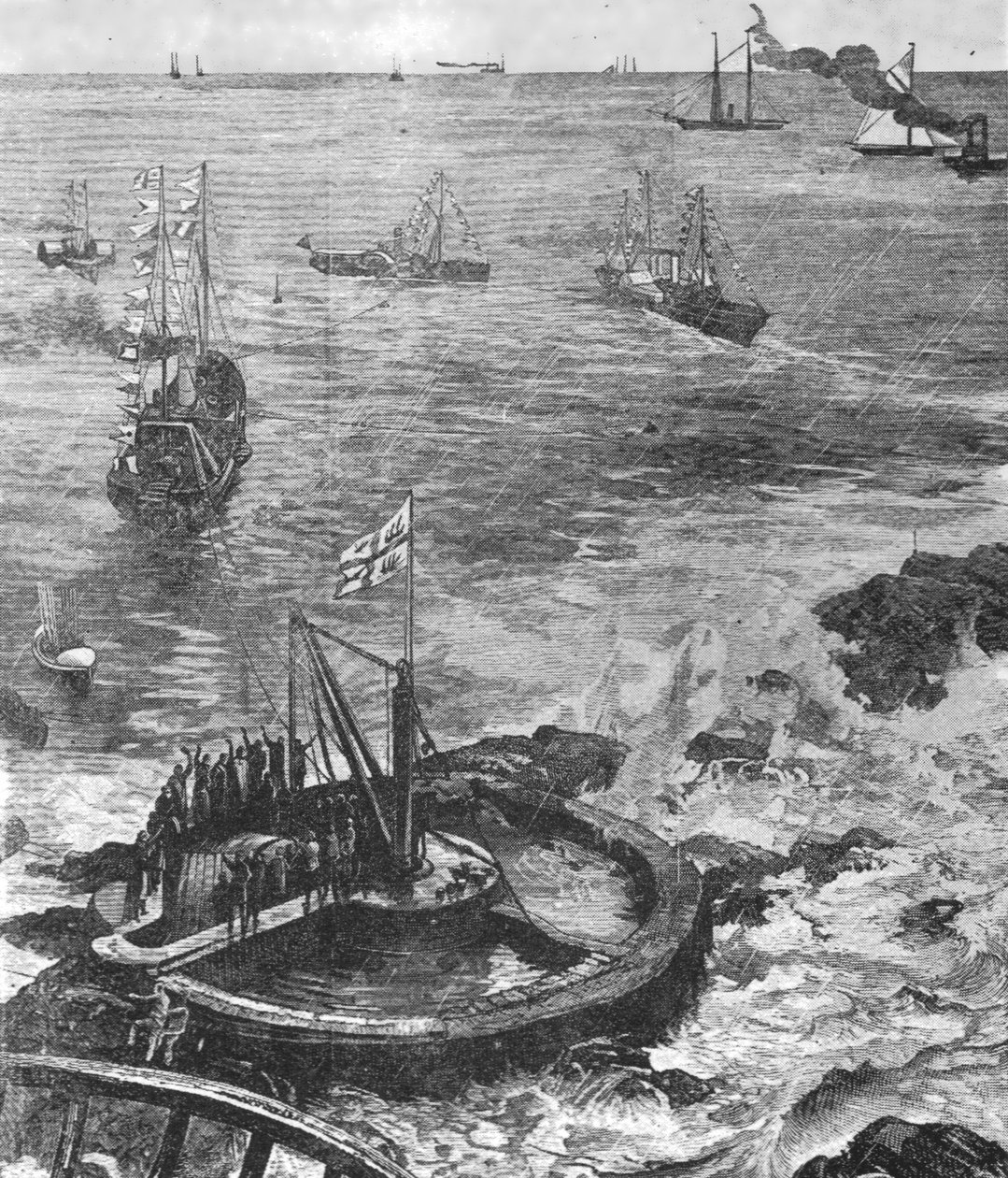 A walesi herceg... az új Eddystone világítótorony alapkövét...1879, 1901. alkotó: Unbekannt