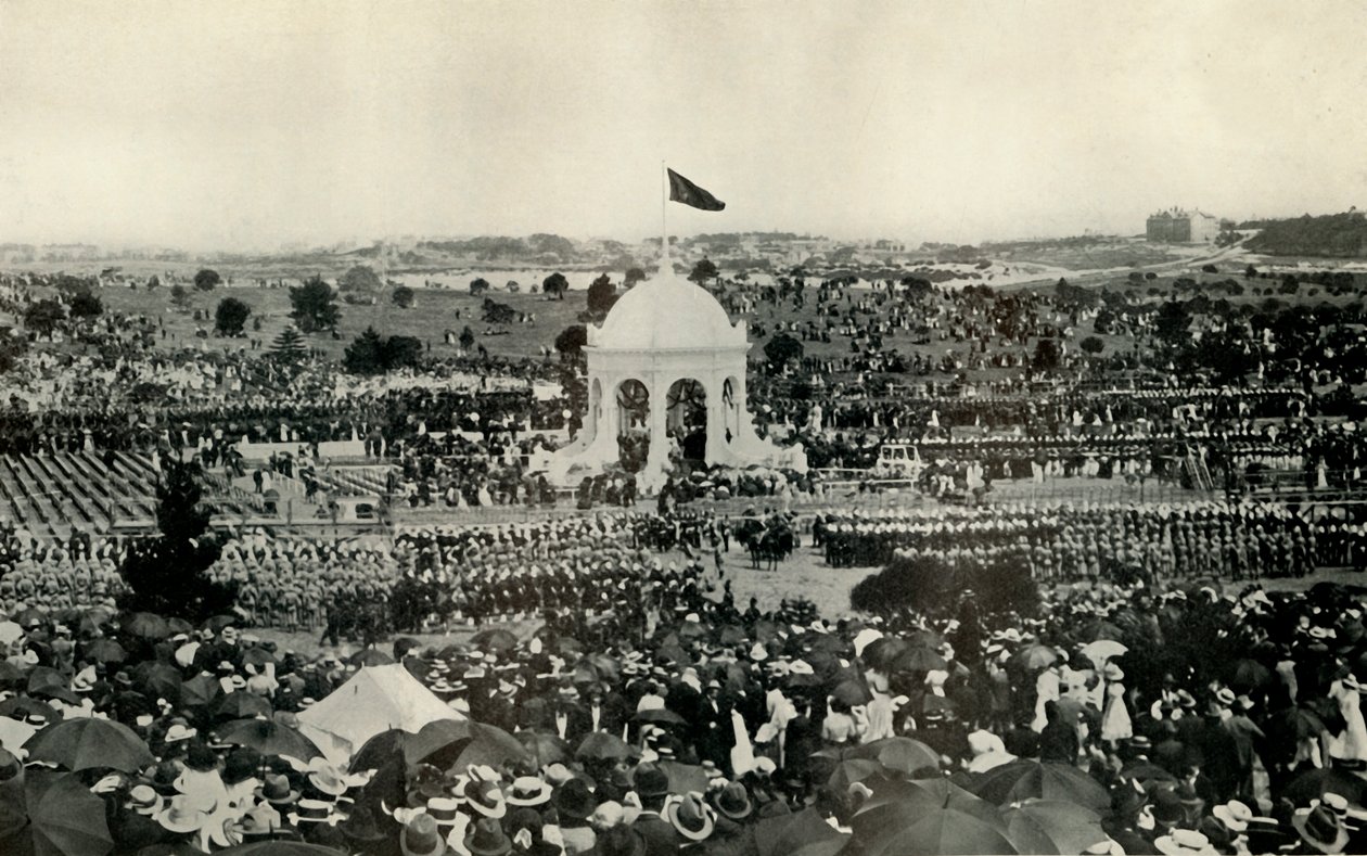 Az Ausztrál Nemzetközösség kikiáltása Sydneyben, 1901. január 1-jén, 1930 körül. alkotó: Unbekannt