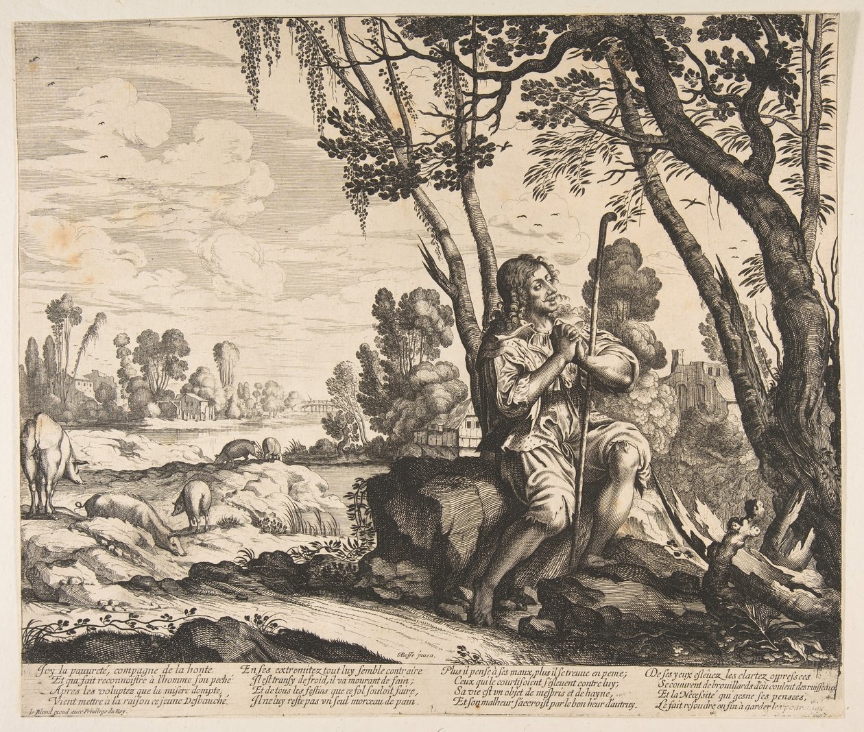 A tékozló fiú a disznókat őrző, kb. 1636. alkotó: Unbekannt