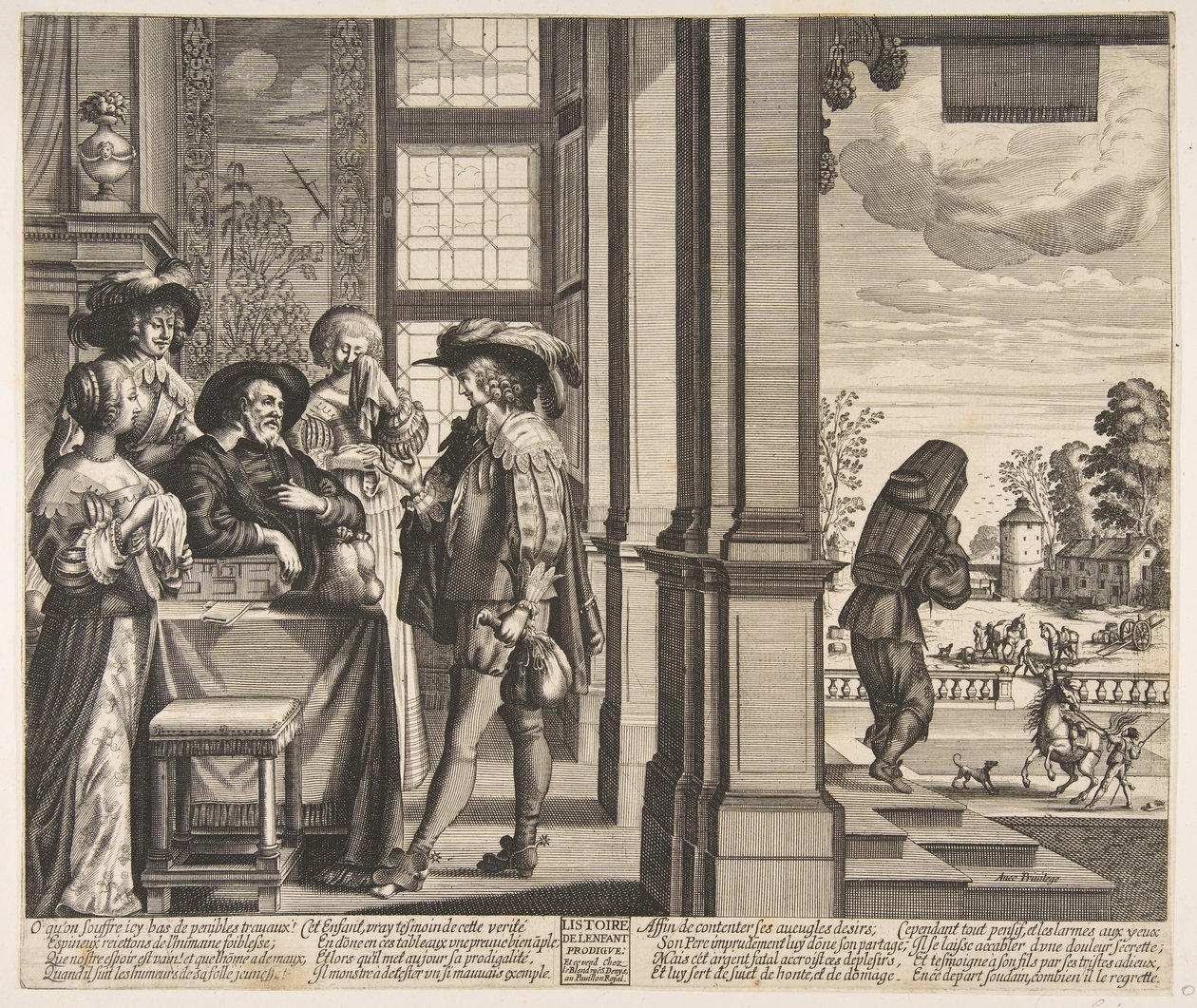 A tékozló fiú elhagyja otthonát, kb. 1636. alkotó: Unbekannt