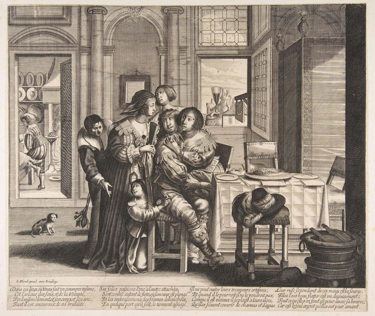 A tékozló fiú rossz hírű házban, kb. 1636. alkotó: Unbekannt