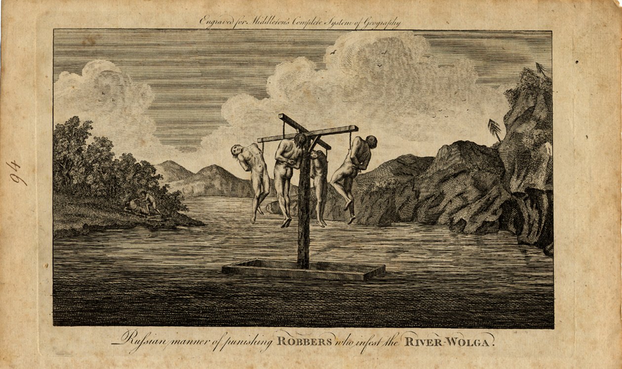 Az orosz rablók büntetése a Volga folyón, 1778 alkotó: Unbekannt