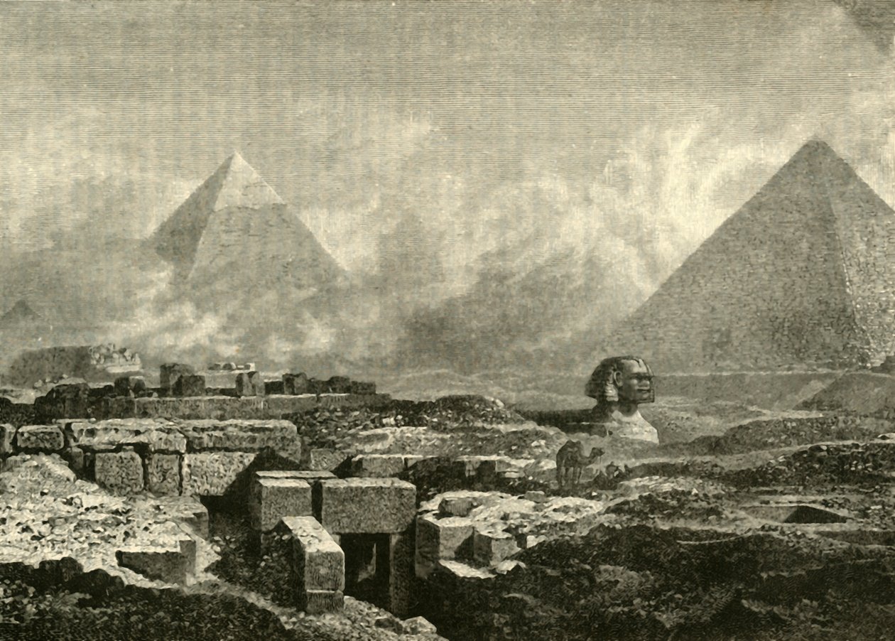 A piramisok és a szfinx, 1890. alkotó: Unbekannt