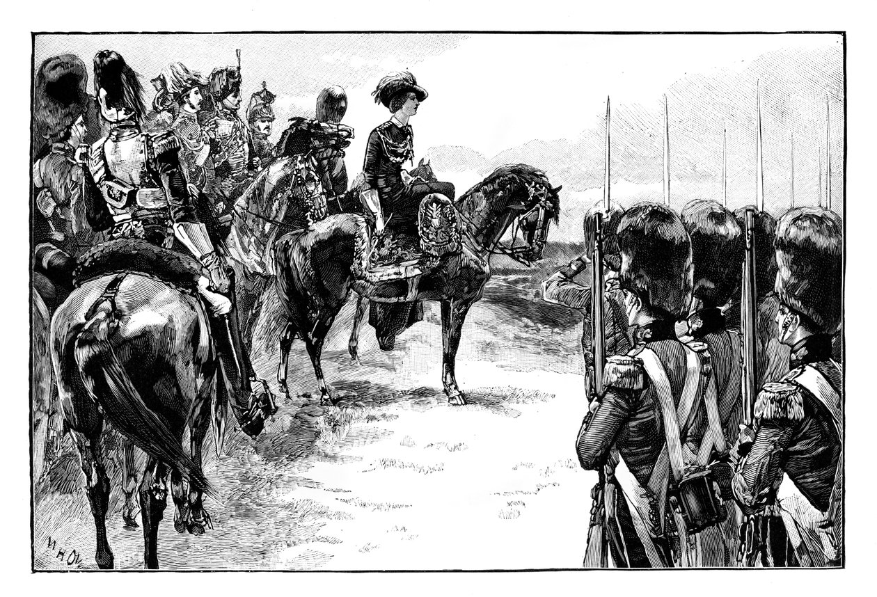 A királynő a chobhami táborban, Surrey, 1853, 1888 alkotó: Unbekannt