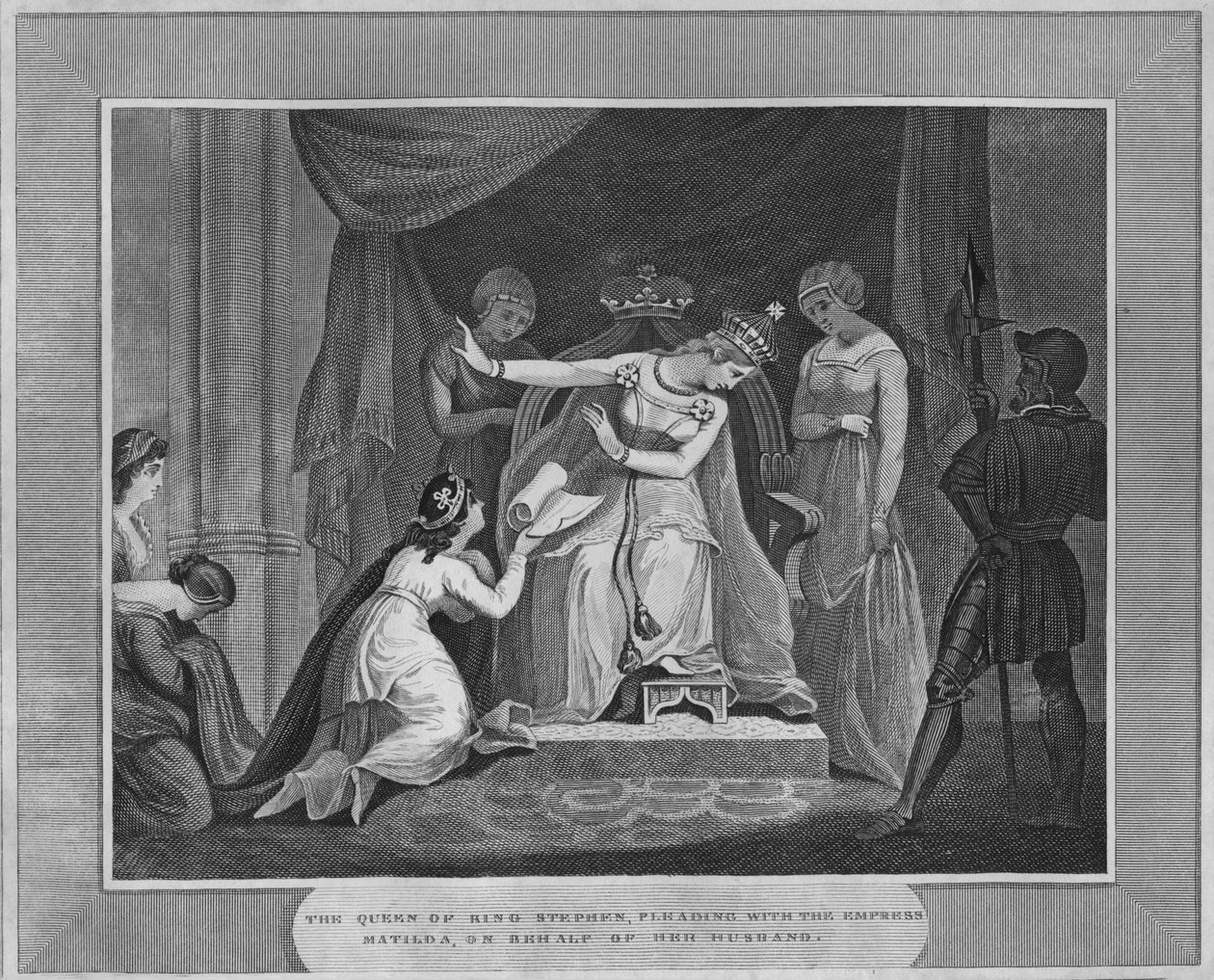 István király királynője, Matilda császárné könyörgése, férje nevében, 1838 alkotó: Unbekannt