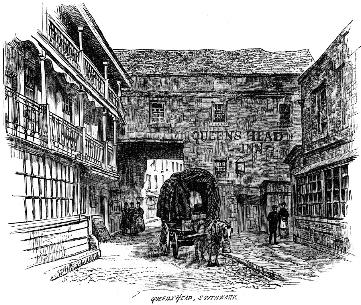 The Queens Head Inn, Southwark, London, 1887 alkotó: Unbekannt