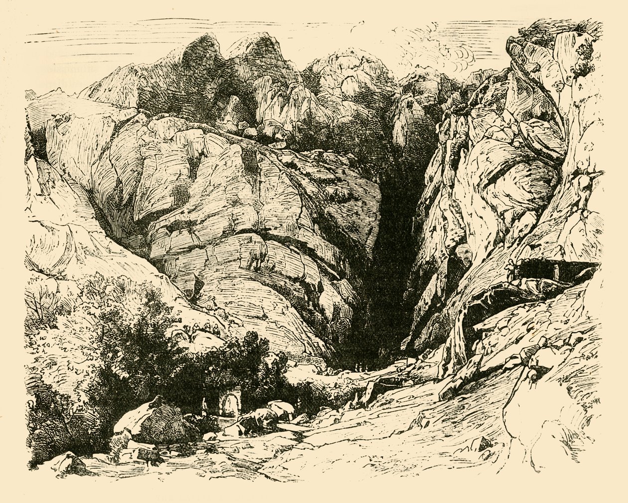 A delphoi szakadék a gallok visszaszorításának jelenete., 1890. alkotó: Unbekannt