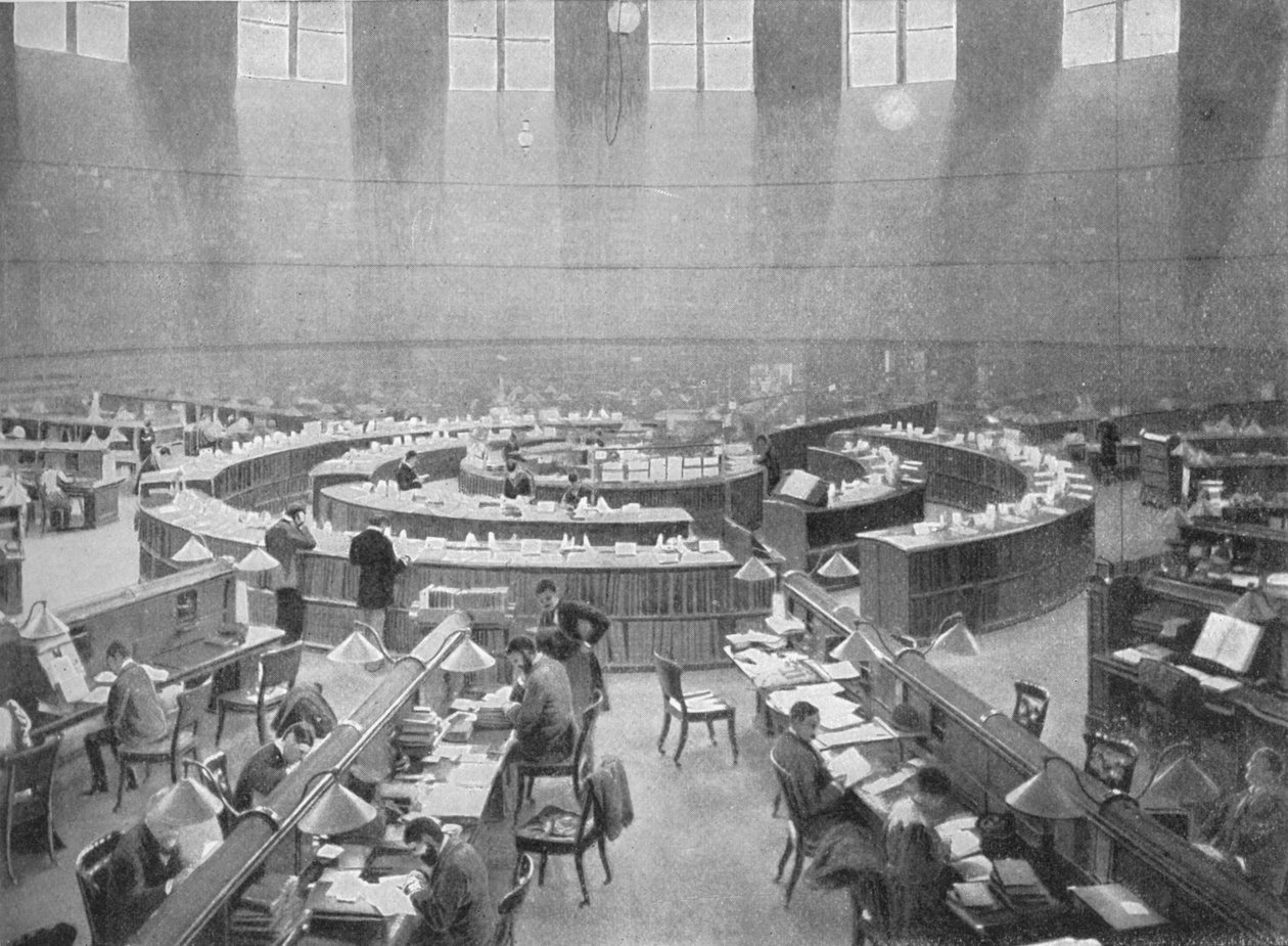 Az olvasóterem a British Museumban, London, 1903 1903 alkotó: Unbekannt