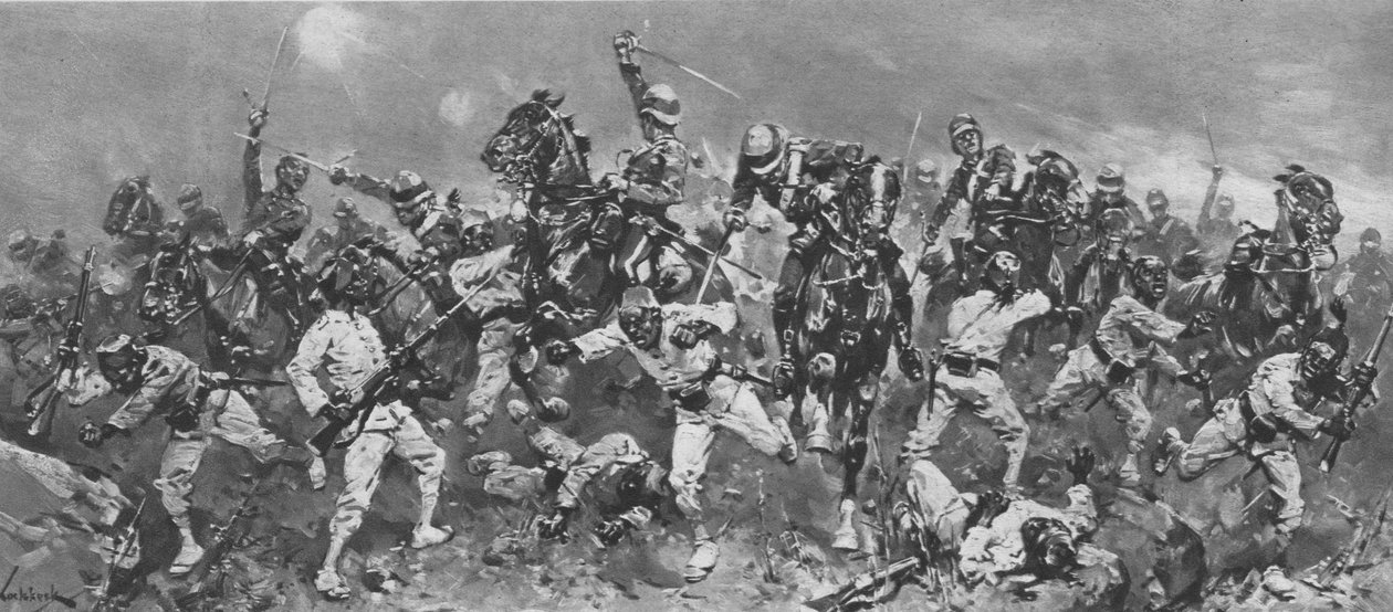 Arabi pasa lázadása Egyiptomban, 1882: A vád a kassasszini csatában, 1901. alkotó: Unbekannt