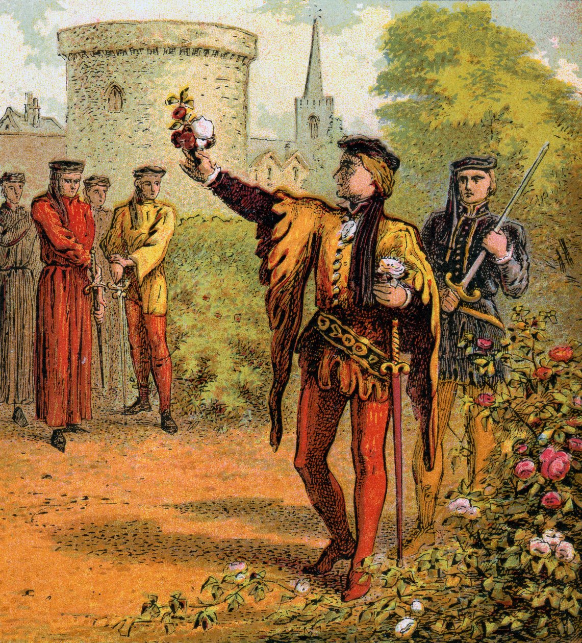 A vörös és fehér rózsák, 15. század, 1850 körül alkotó: Unbekannt