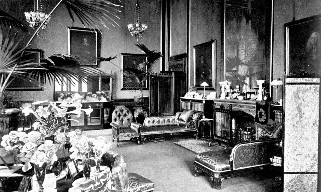 A Red Drawing Room a Speakers House-ban, Westminster palota, London, 1905 alkotó: Unbekannt