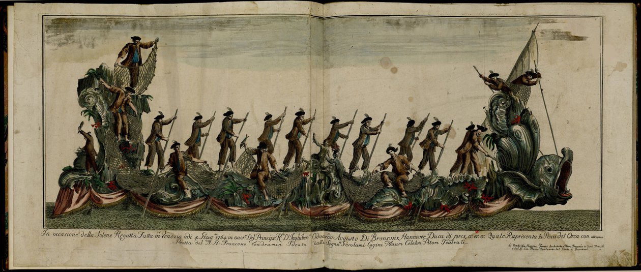 A velencei regatta Edward 1739-1767 herceg, York hercegének tiszteletére 1764. június 4-én, 1764 körül. alkotó: Unbekannt