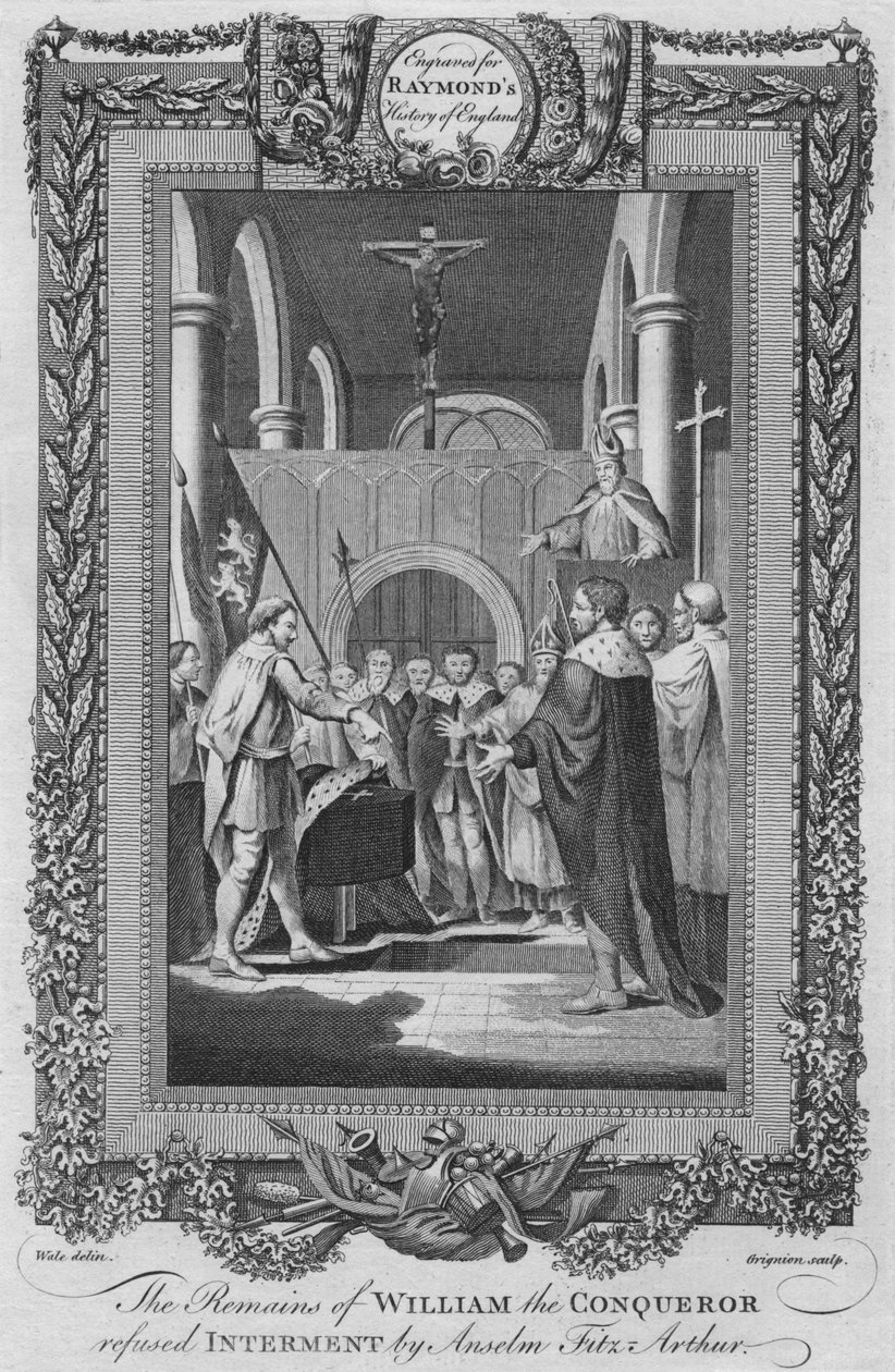 Hódító Vilmos maradványai megtagadták a temetést, Anselm Fitz Arthur, c1787 alkotó: Unbekannt