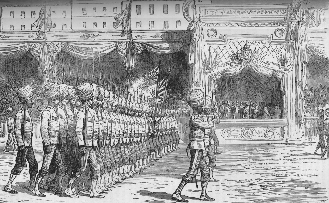 The Review at Cairo: March Past of the Beloochees, 1880 alkotó: Unbekannt