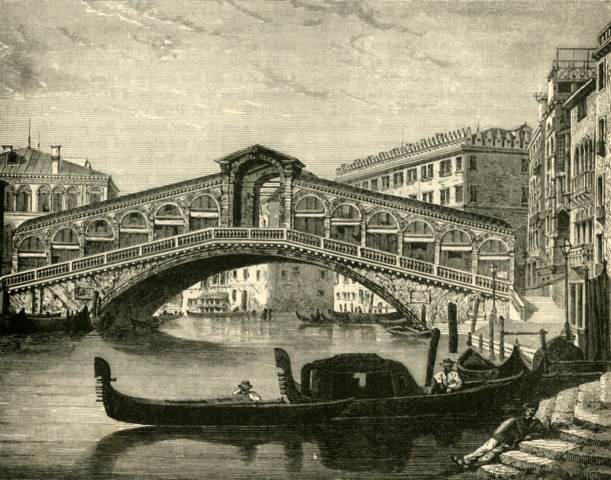 A Rialto, Velence, 1890. alkotó: Unbekannt