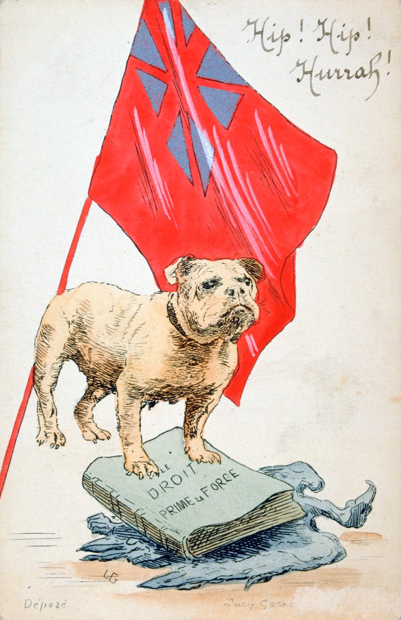 A jobboldal megelőzi az erőt, francia első világháborús képeslap, 1914-1918 alkotó: Unbekannt