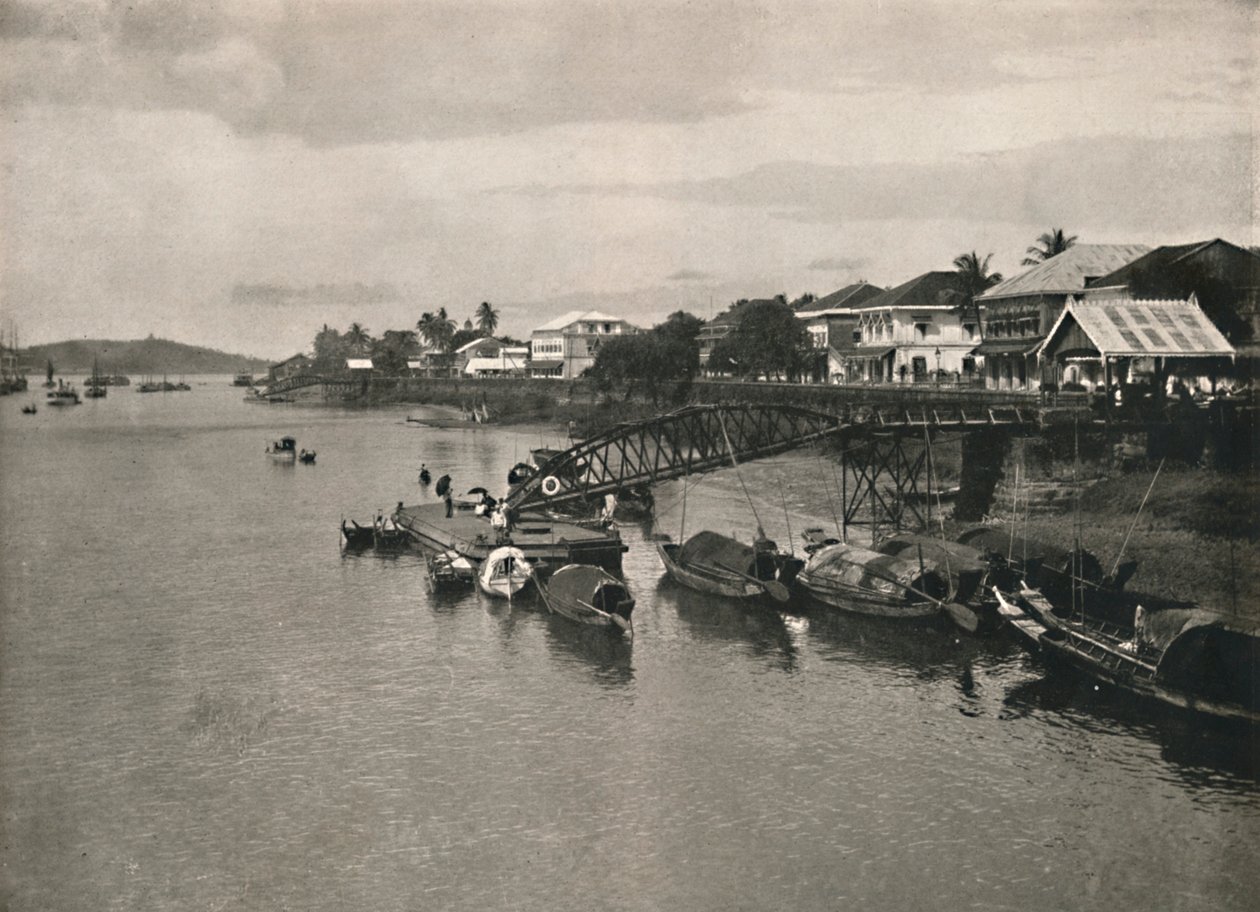 The River Bank and Strand Road, Moulmein, 1900. alkotó: Unbekannt