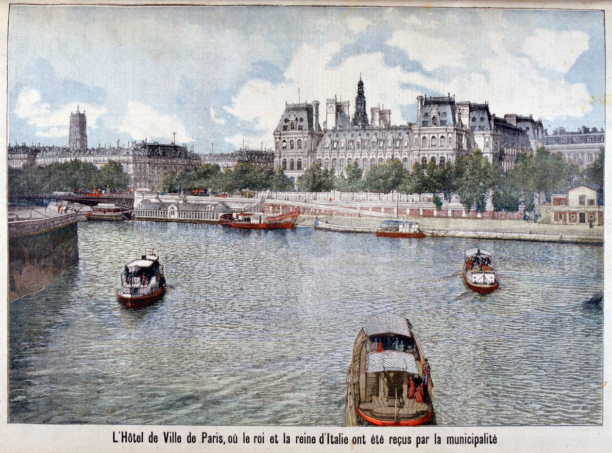A Szajna és a Hotel de Ville, Párizs, 1903 alkotó: Unbekannt