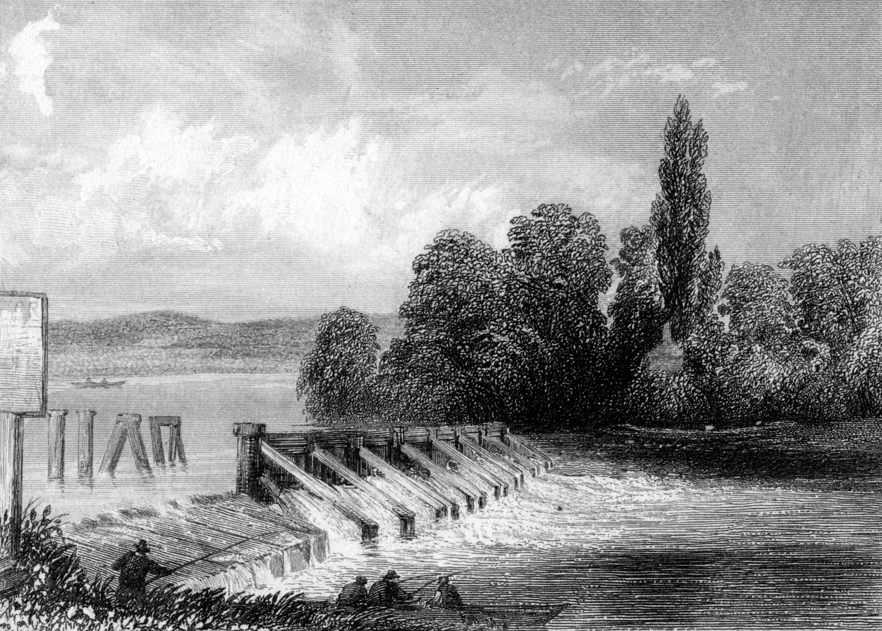 A Temze Teddingtonban, Londonban, 19. század alkotó: Unbekannt