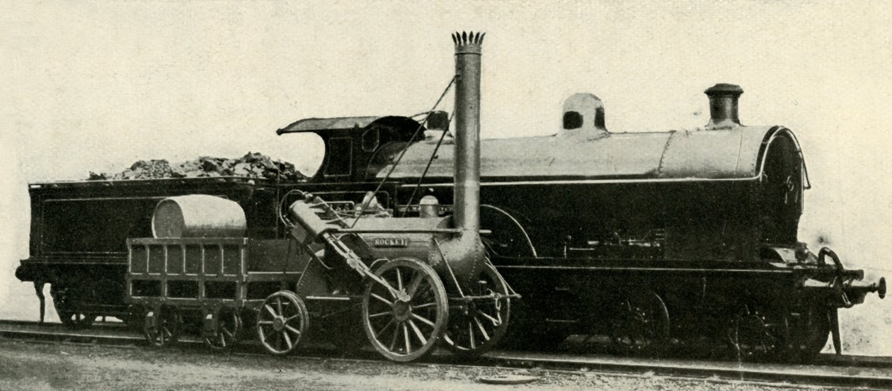 A rakéta kontrasztban a 4-4-0 elveszett típusával, 1930. alkotó: Unbekannt
