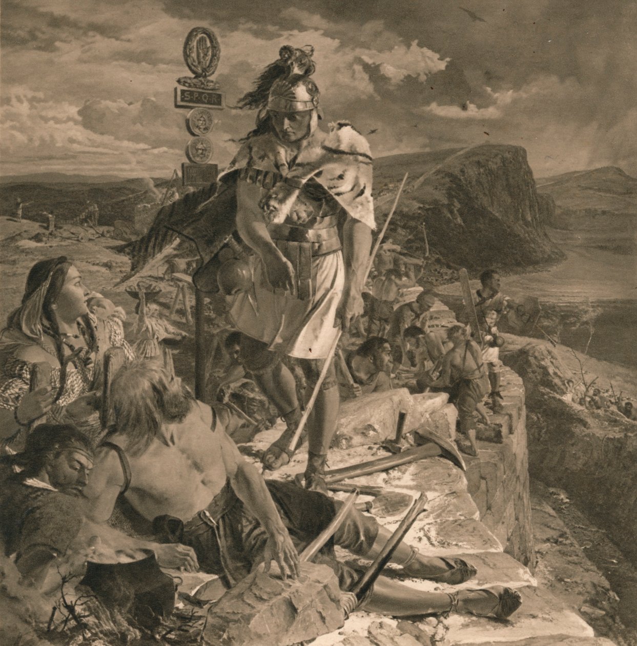 A rómaiak falat építenek a dél védelmére, 1905 alkotó: Unbekannt