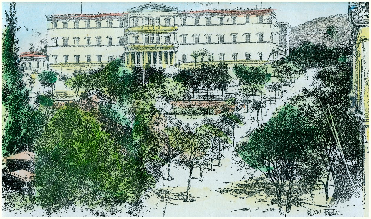 A királyi palota, Athén, Görögország, 1890 alkotó: Unbekannt