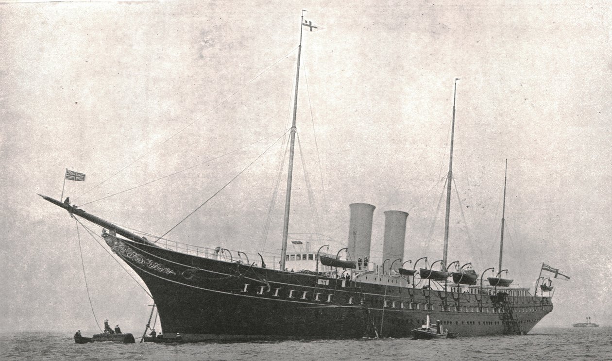 A királyi jacht elhagyja a Wight-szigeti Cowest, 1902. augusztus 6-án. alkotó: Unbekannt