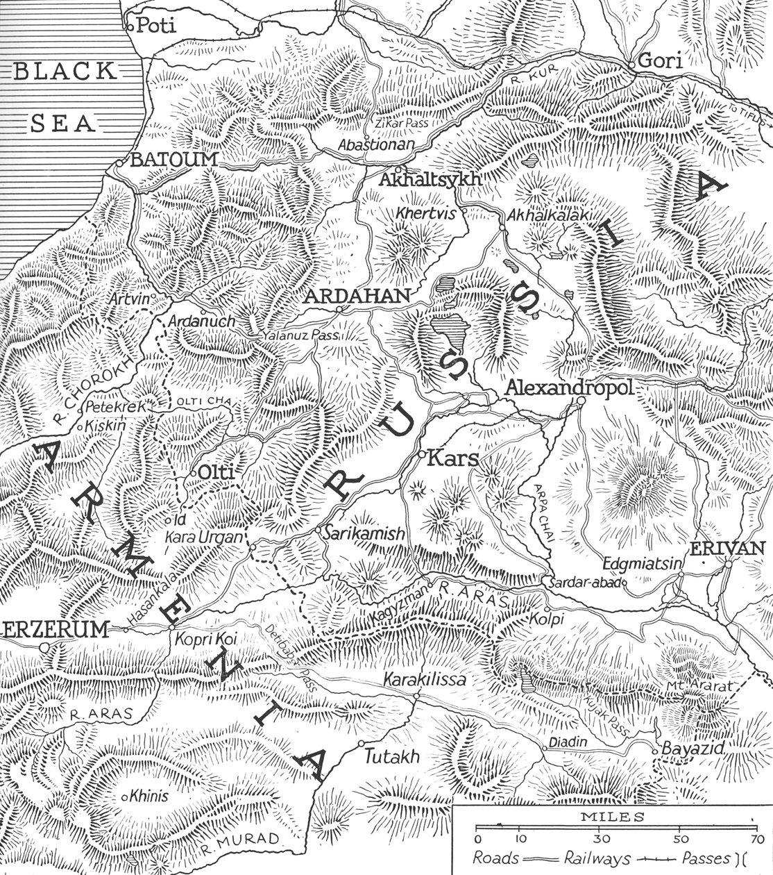 Az orosz-török határok, 1915 alkotó: Unbekannt