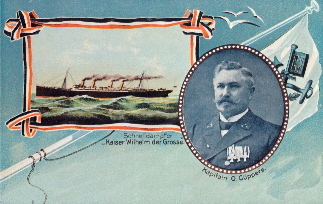 Az SS Kaiser Wilhelm der Grosse és Otto Cuppers kapitány, c1905. alkotó: Unbekannt