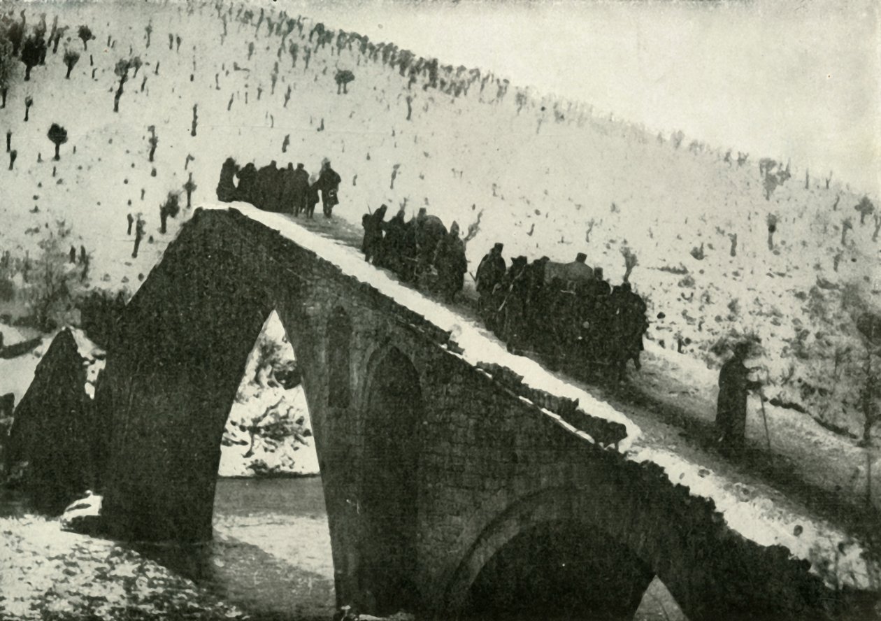 A szerb hadsereg vezérkara visszavonulásukról Albánián keresztül, 1919. alkotó: Unbekannt