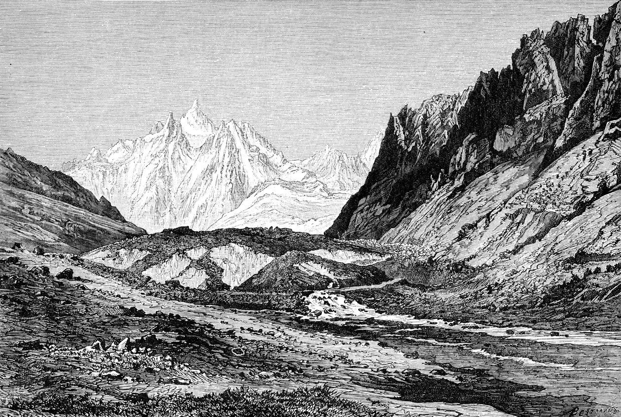A Shchurovskiy-gleccser, Oroszország, 1895 alkotó: Unbekannt