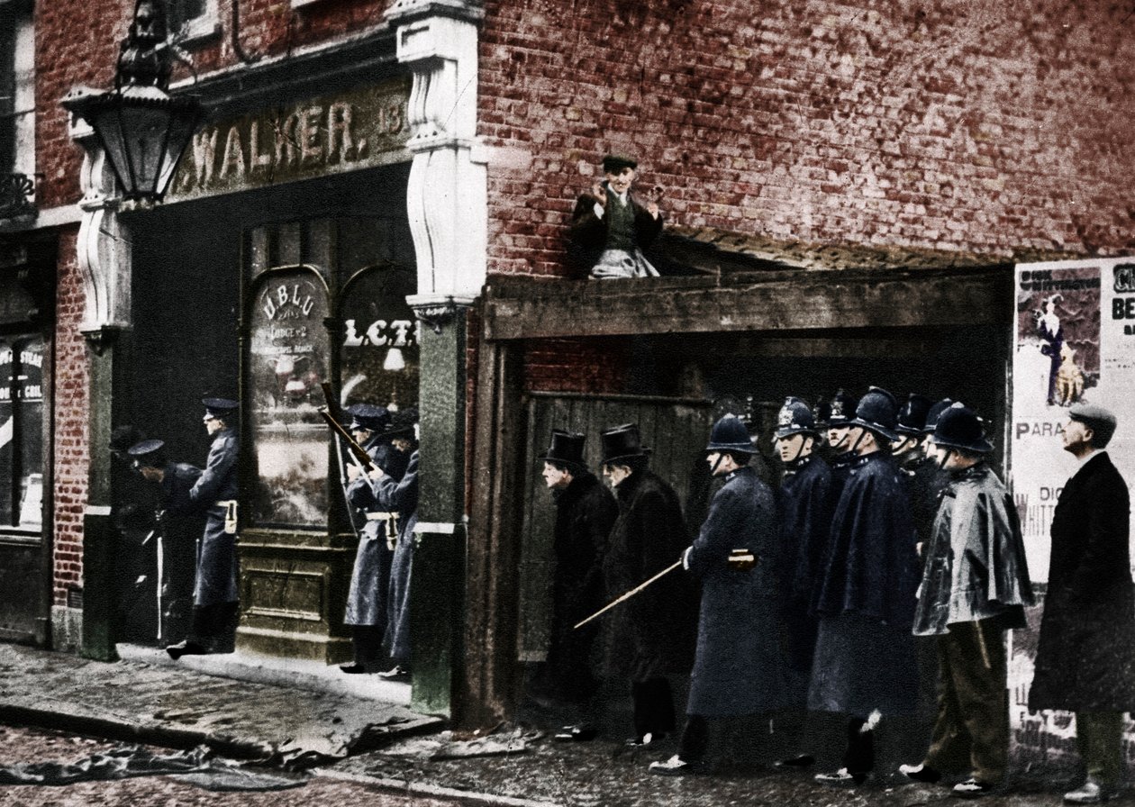 A Sidney Street ostroma, Whitechapel, London, 1911, 1935. alkotó: Unbekannt