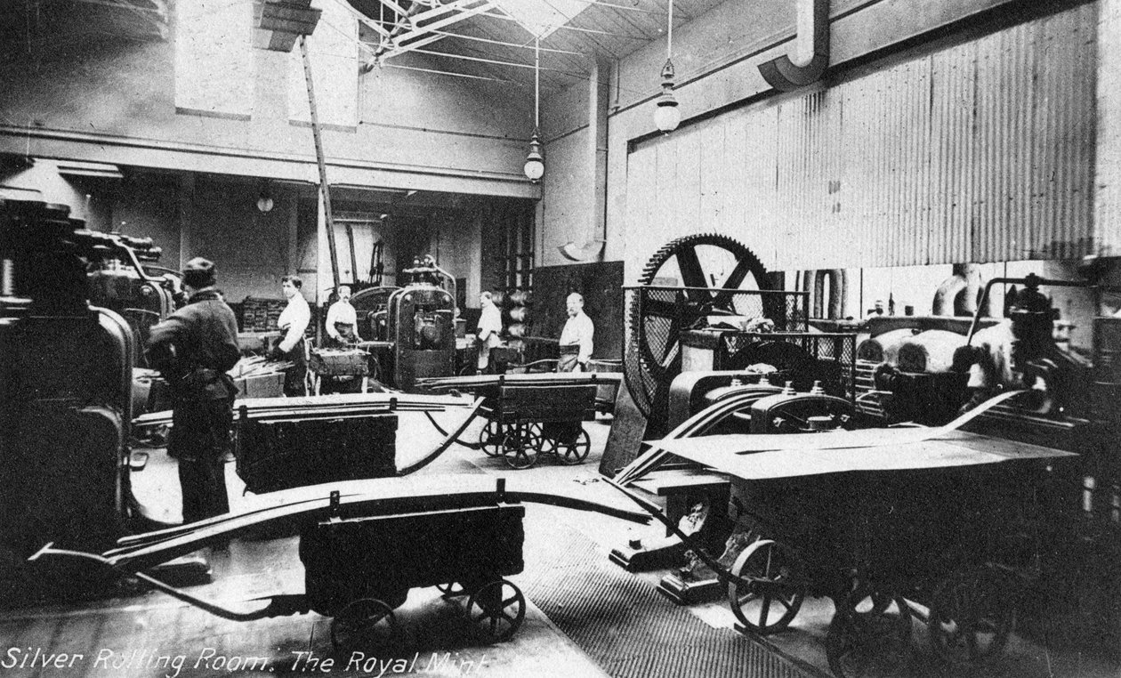 The Silver Rolling Room, Royal Mint, Tower Hill, London, XX. század eleje alkotó: Unbekannt