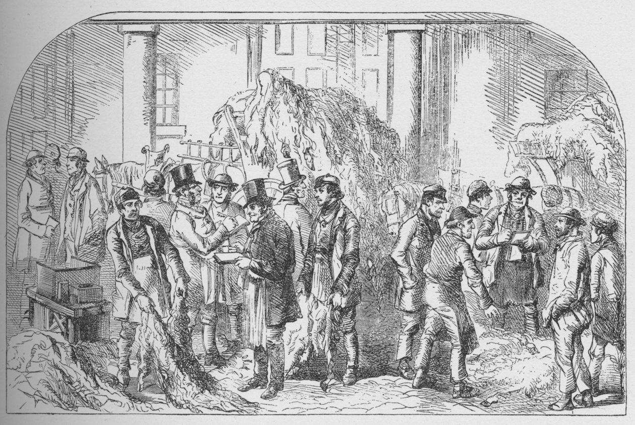A Skin Market, Bermondsey, a tizenkilencedik század közepén, 1840 körül, 1912 alkotó: Unbekannt