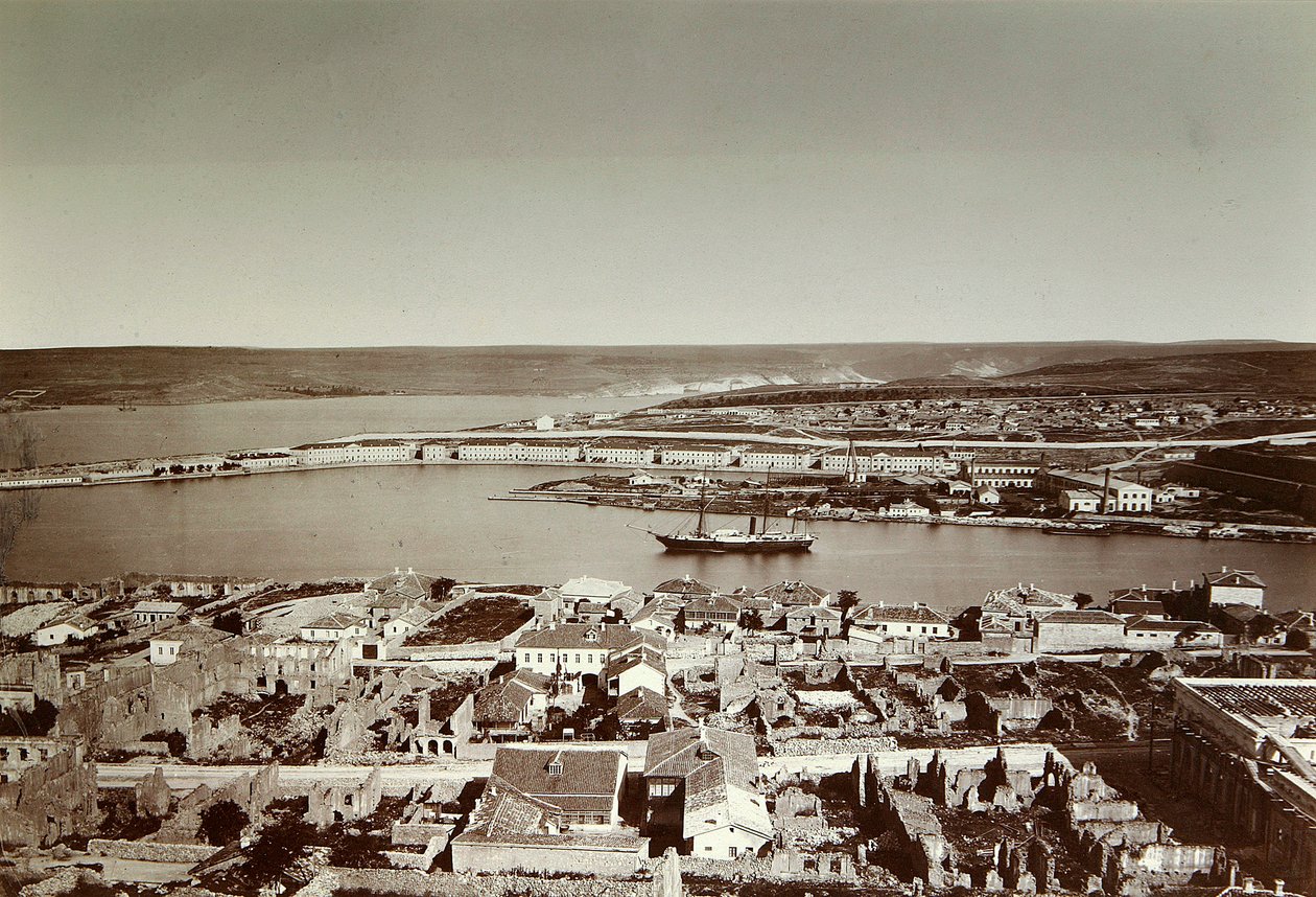 A Déli-öböl és a Paul-fok, Szevasztopol, Krím, 1850-es évek alkotó: Unbekannt