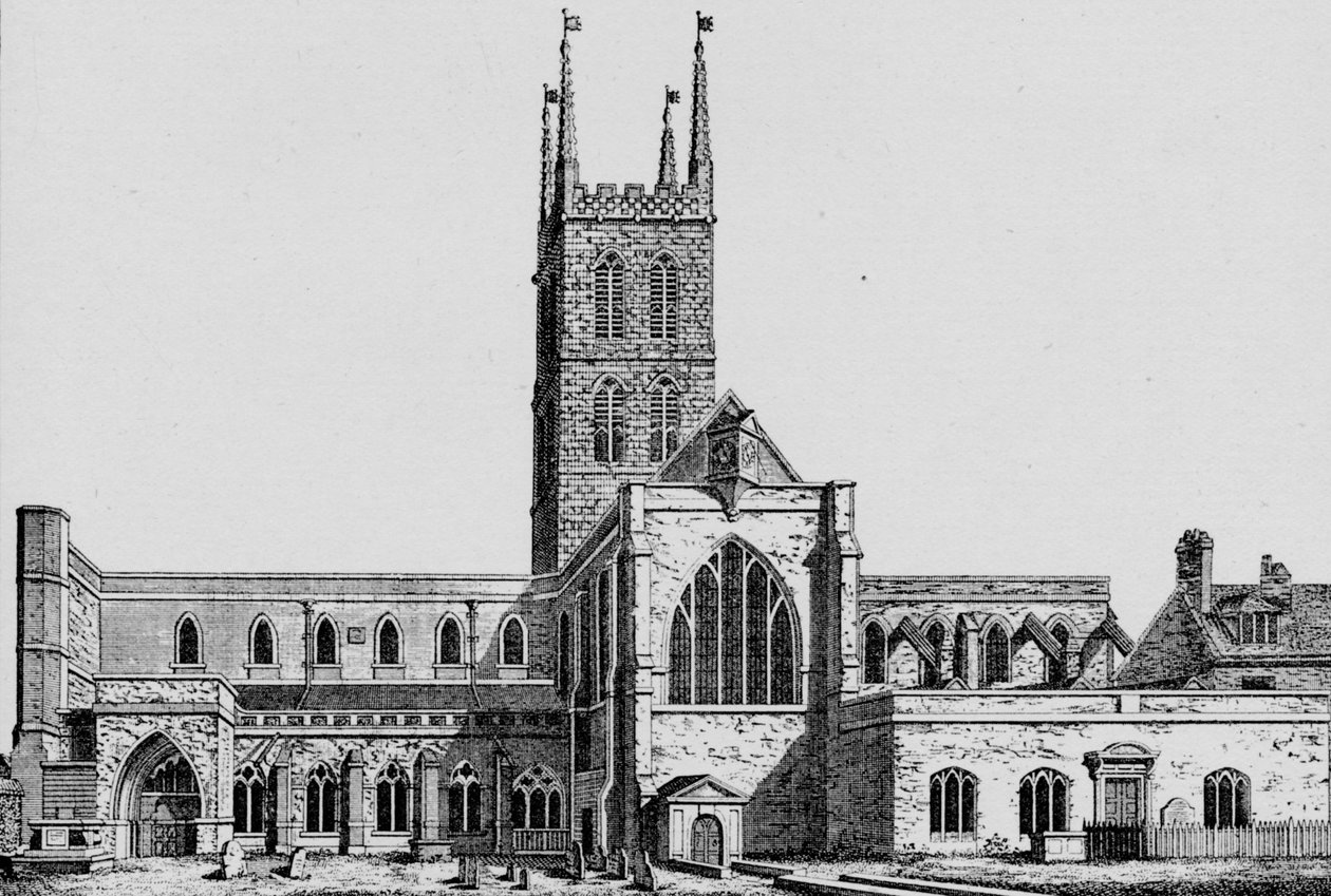 St. Saviours déli oldala, Southwark, az egykori hajót ábrázolva, 1825, 1912 alkotó: Unbekannt