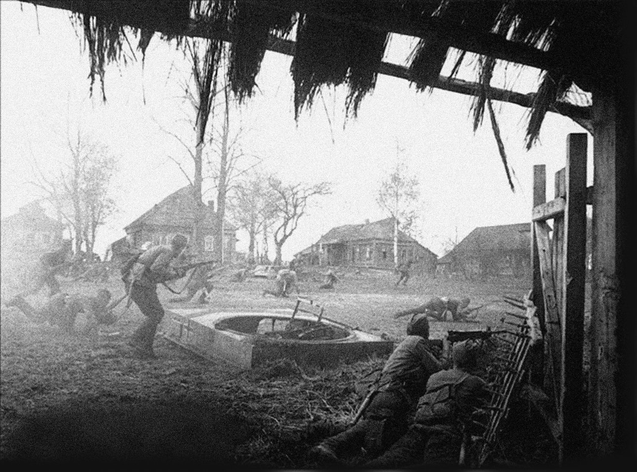 A szovjet hadsereg ellentámadásokat indít. 1941. október vége. Tarutino, Kaluga régió alkotó: Unbekannt