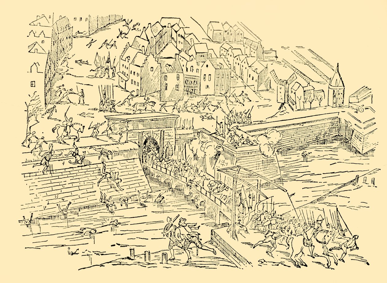 A spanyolok elfoglalják Antwerpent a hollandokkal vívott hosszú harcban, 1576, 1930 körül. alkotó: Unbekannt