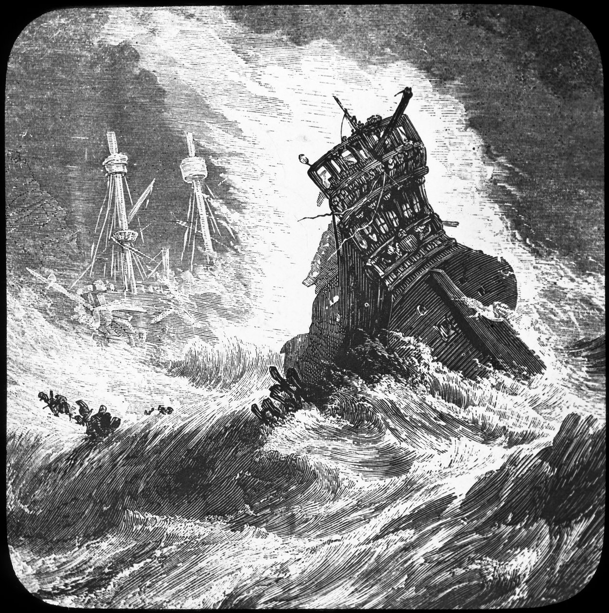 A spanyol armada viharban, 1588, 19. század vége vagy 20. század eleje alkotó: Unbekannt