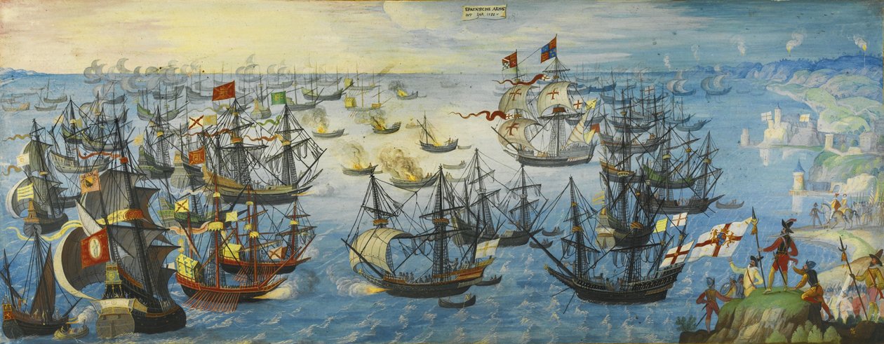 A spanyol armada Anglia déli partjainál, 1588 alkotó: Unbekannt