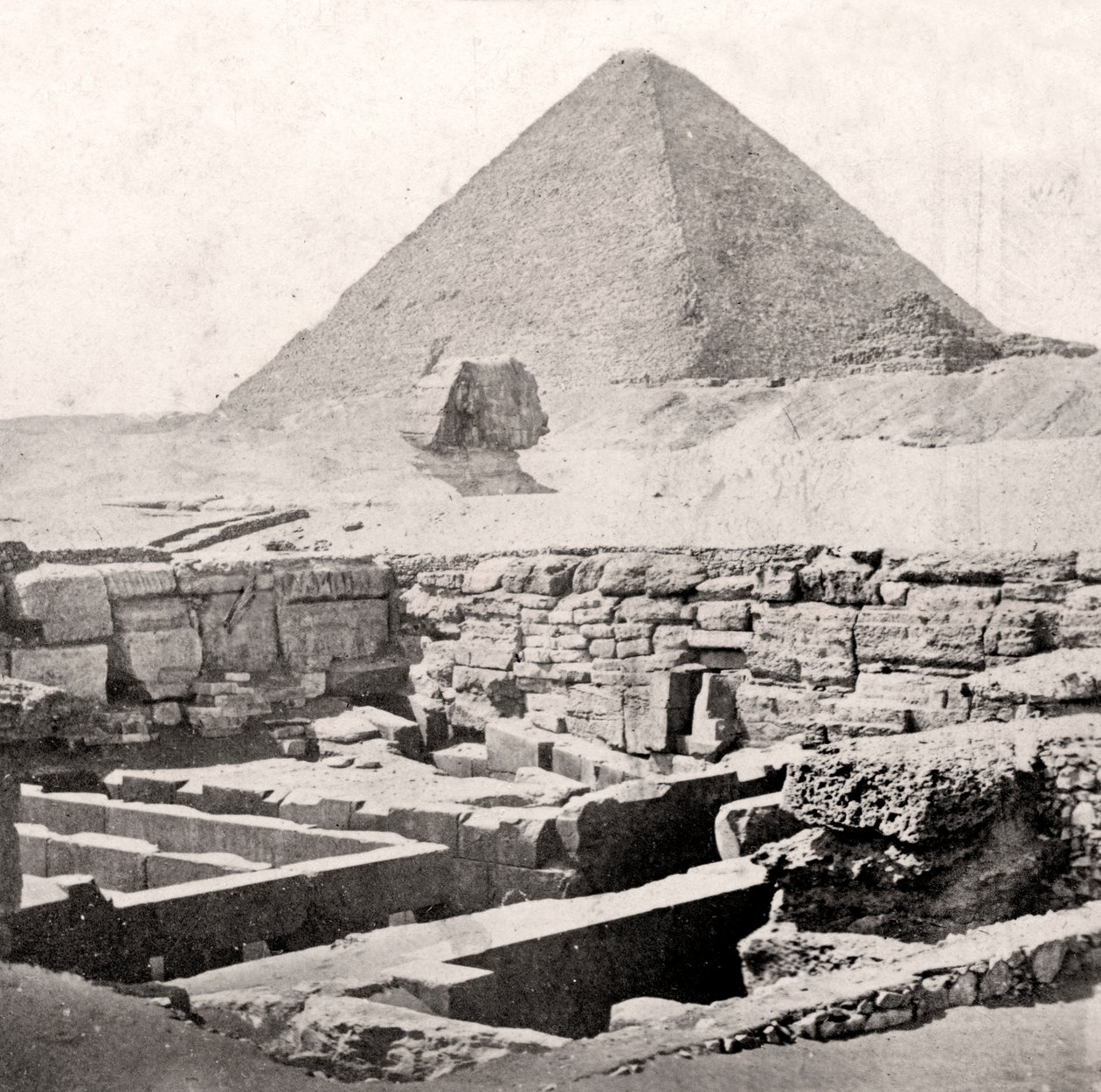 A Szfinx és a Nagy Piramis, Egyiptom, XX. század eleje alkotó: Unbekannt