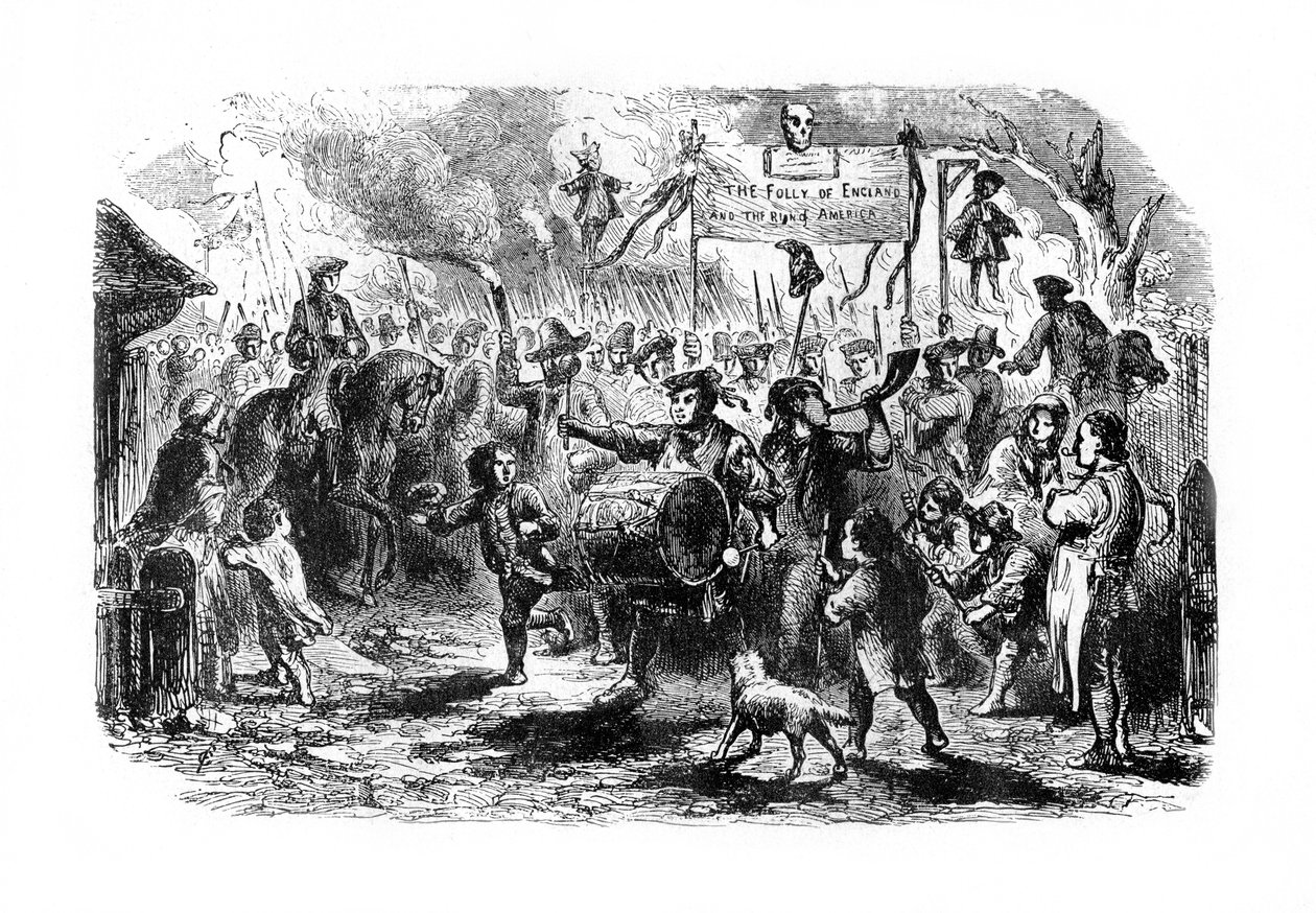 The Stamp Riots of New York, c1765, 1872 alkotó: Unbekannt