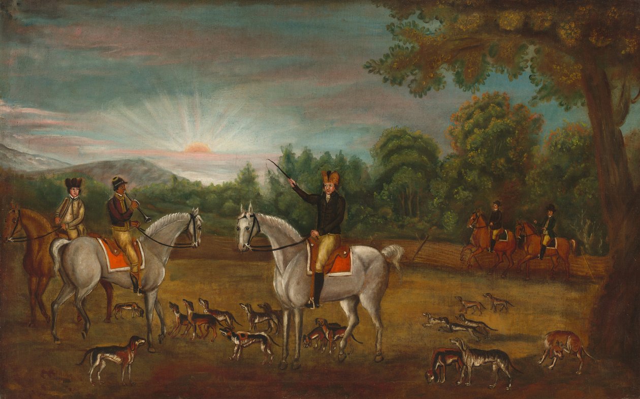 A vadászat kezdete, c. 1800. alkotó: Unbekannt